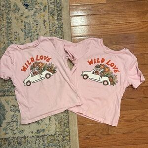Old Navy Pink Kids Matching Set with Wild Love Graphic